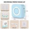 Pocket Printer for iPhone/Android, Wireless Mini Sticker Printer with 10 Rolls Thermal Paper, Blue-Tooth Thermal Mini Printer Portable for Notes Journal Memo Photo Study